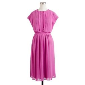 J. Crew Collection Peony Pink Pleated Dress in Size 0